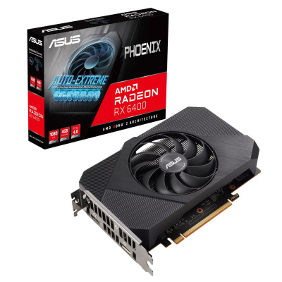 ASUS AMD Radeon RX 6400 Phoenix PH-RX6400-4G Видеокарта 90YV0H91-M0NA00 4