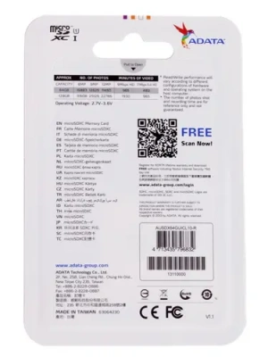 ADATA Micro SecureDigital 64Gb Карта памяти AUSDX64GUICL10A1-RA1 2