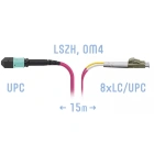 SNR SNR-PC-MPO/UPC-8LC/UPC-DPX-MM4-15m Патчкорд оптический