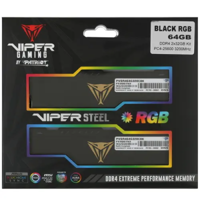 Patriot Viper Steel RGB 64GB Модуль памяти PVSR464G320C8K 2