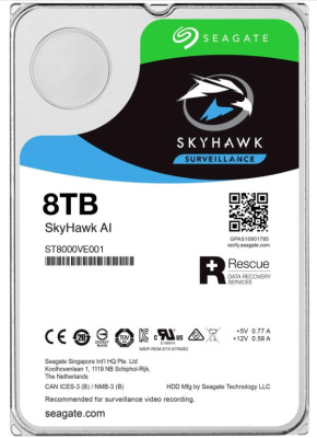Seagate SkyHawk AI 8TB ST8000VE001 Жесткий диск SATA 8TB 7200RPM 6GB/S 256MB 