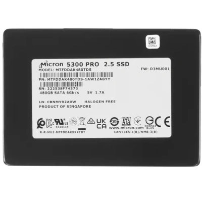 Crucial Micron SSD 5300 PRO 480GB 2.5 Накопитель SSD MTFDDAK480TDS-1AW1ZABYY 1