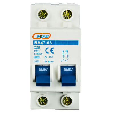 ЭНЕРГИЯ Байпас 2P 25A (Е0304-0008) Автоматический выключатель