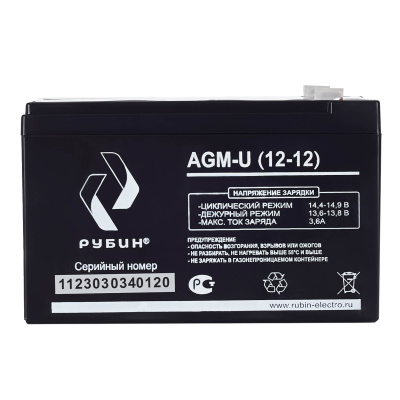 Рубин AGM-U (12-12) Аккумуляторная батарея РЭ-АКБ1212 4