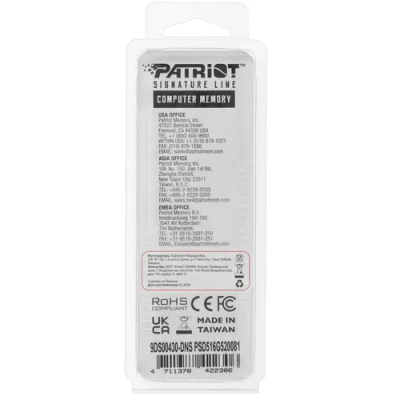 Patriot Signature 16GB Модуль памяти PSD516G520081 2