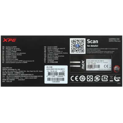 ADATA XPG GAMMIX D10 16GB Оперативная память AX4U360016G18I-SB10 3