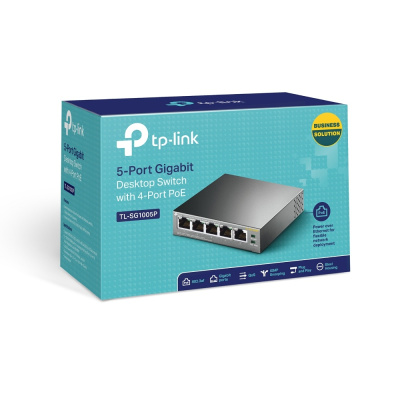 TP-Link TL-SG1005P 5-портовый гигабитный настольный коммутатор с 4 портами PoE+ 4