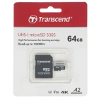 Transcend TS64GUSD330S 64GB microSDXC Class 10 Карта памяти